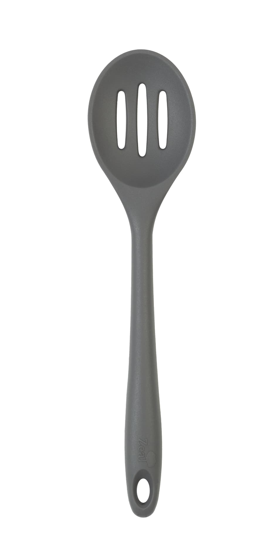 Zeal Dark Grey Silicone Rigid Slotted Draining Spoon