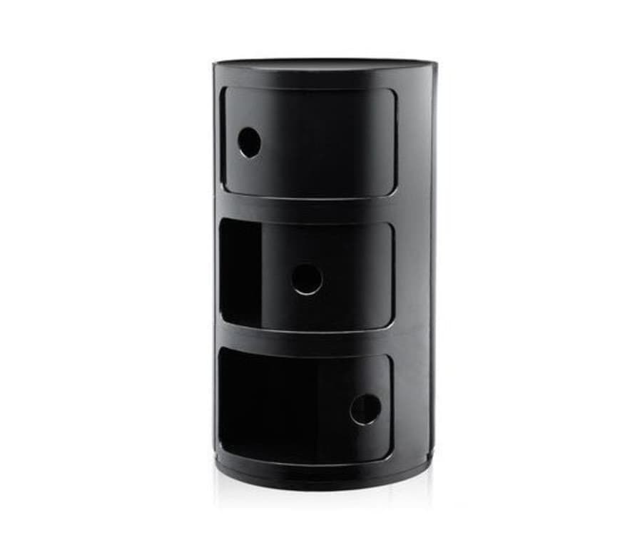 Kartell Componibili Storage Unit 3 Elements Black 