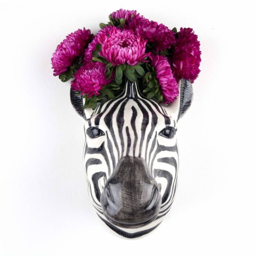 Quail Ceramics Ceramic Zebra Wall Vase, Large