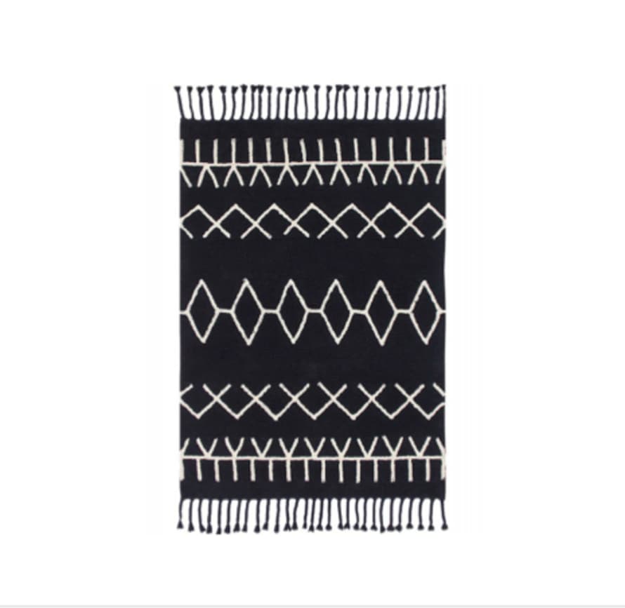 Lorena Canals 140 x 200cm Black Cotton Berber Rug