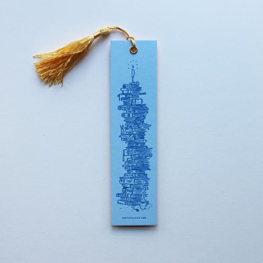 Meticulous Ink Letterpress Bookmark by Meticulous Ink - Stacked Books