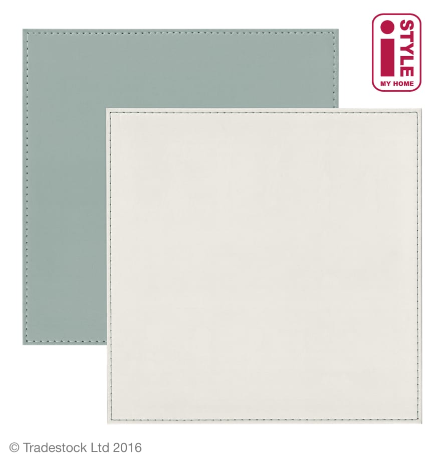 Freeform Faux Leather Square Placemats 25cm (Set of 4)