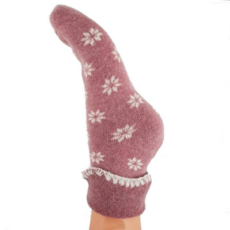 Joya Pink Snowflake Socks 