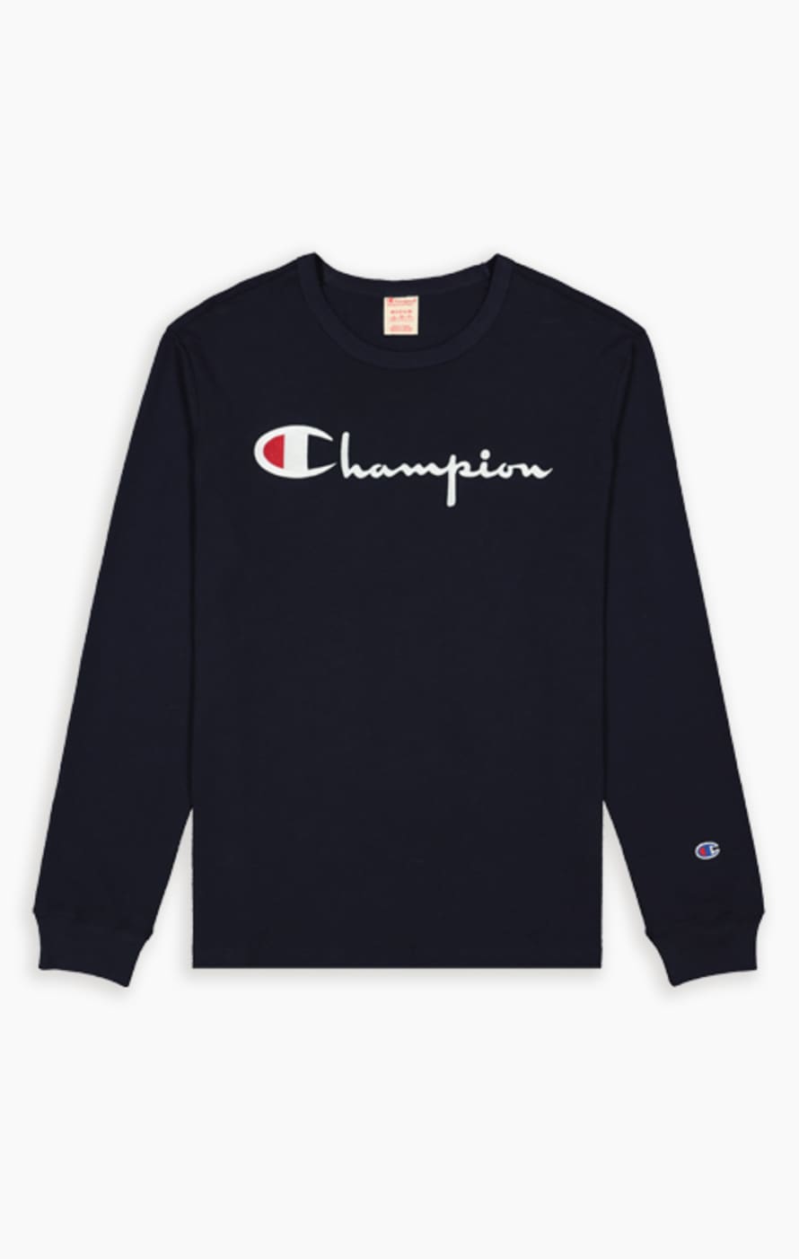 Champion Logo Script LS Tee - Navy