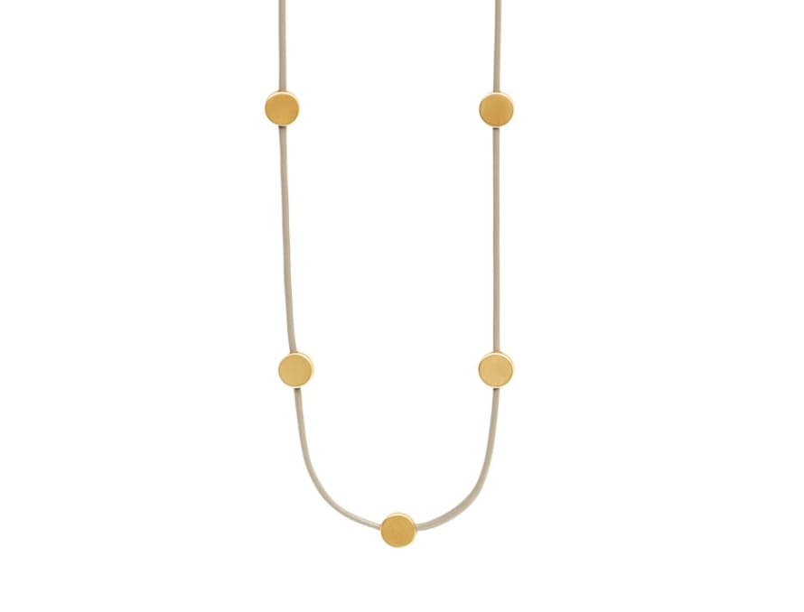 Dansk Smykkekunst Vanity Long Leather Necklace Gold Plating