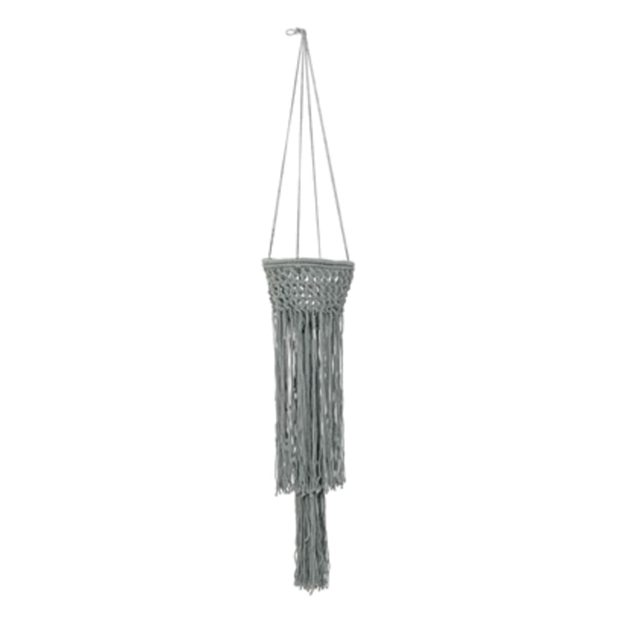 Bloomingville Grey Macrame Hanging Planter