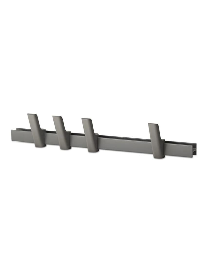 HAY Gray Aluminum and Oak 5 Hooks Beam Coat Rack 