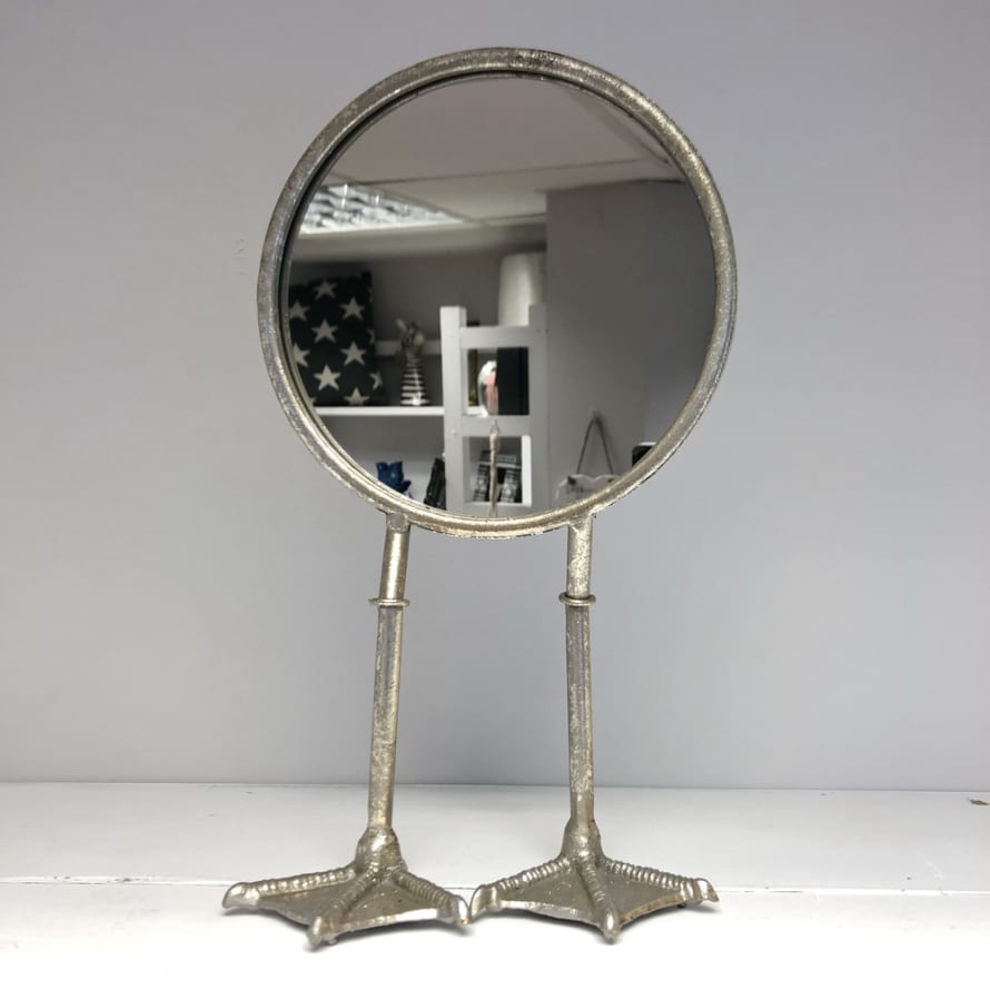 MOR Interiors Silver Steel Bird Legged Mirror