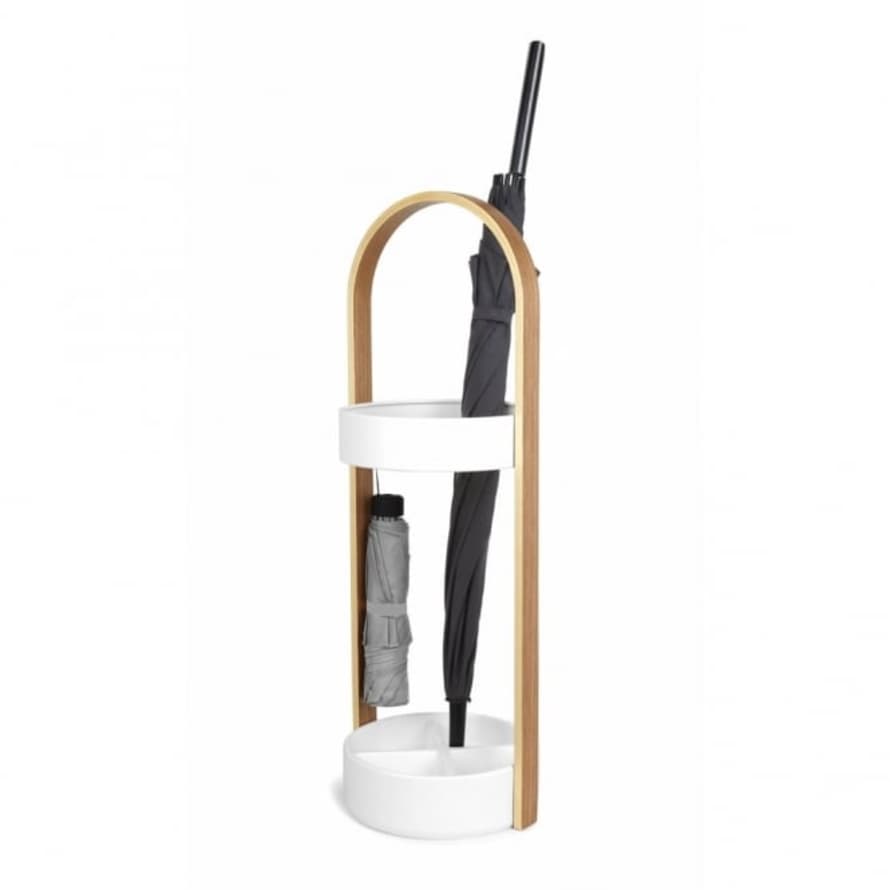 Umbra White and Natural Bellwood Umbrella Stand