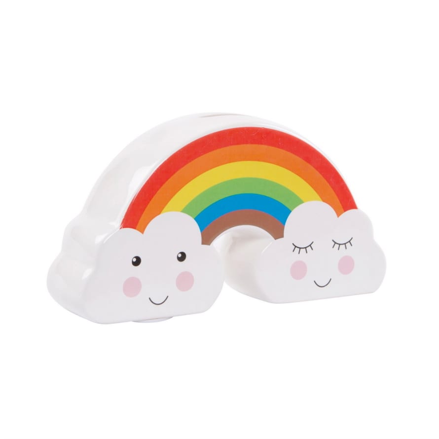 Sass & Belle  Rainbow Money Box with Cloud Smile Design