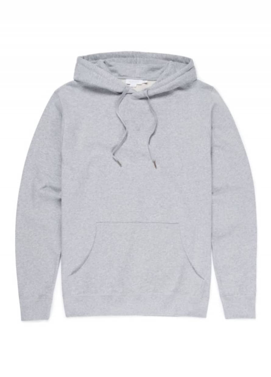 Sunspel Hooded Sweatshirt - Grey Melange