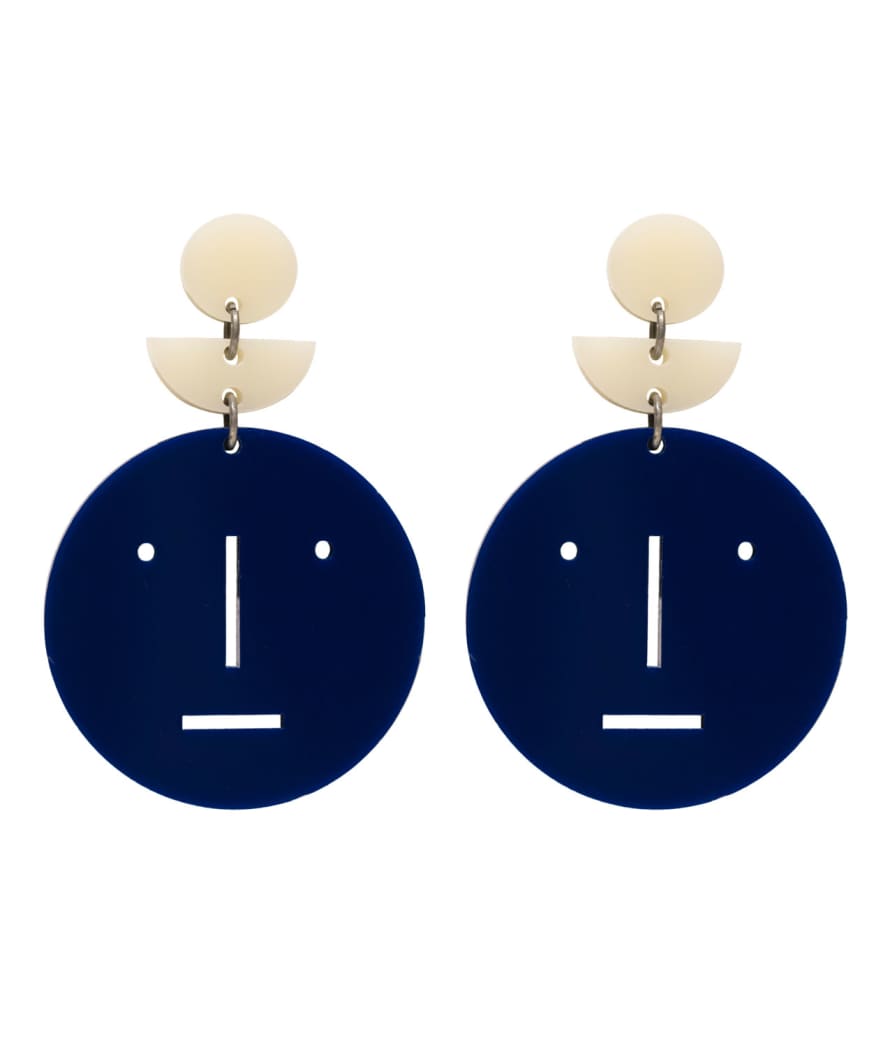 Orella Jewelry Face Earrings - Blue