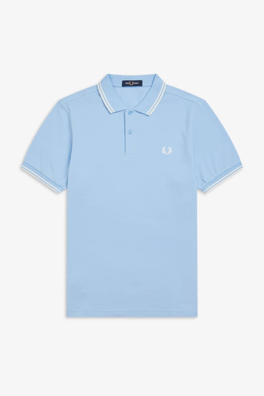 Fred Perry M3600 Polo Shirt - Summer Blue / Snow White