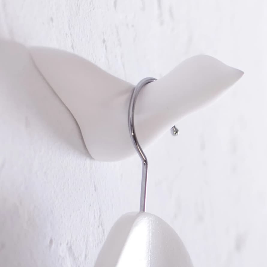 Thomas Poganitsch Design The Bird - Ceramic  Wall Hook - White