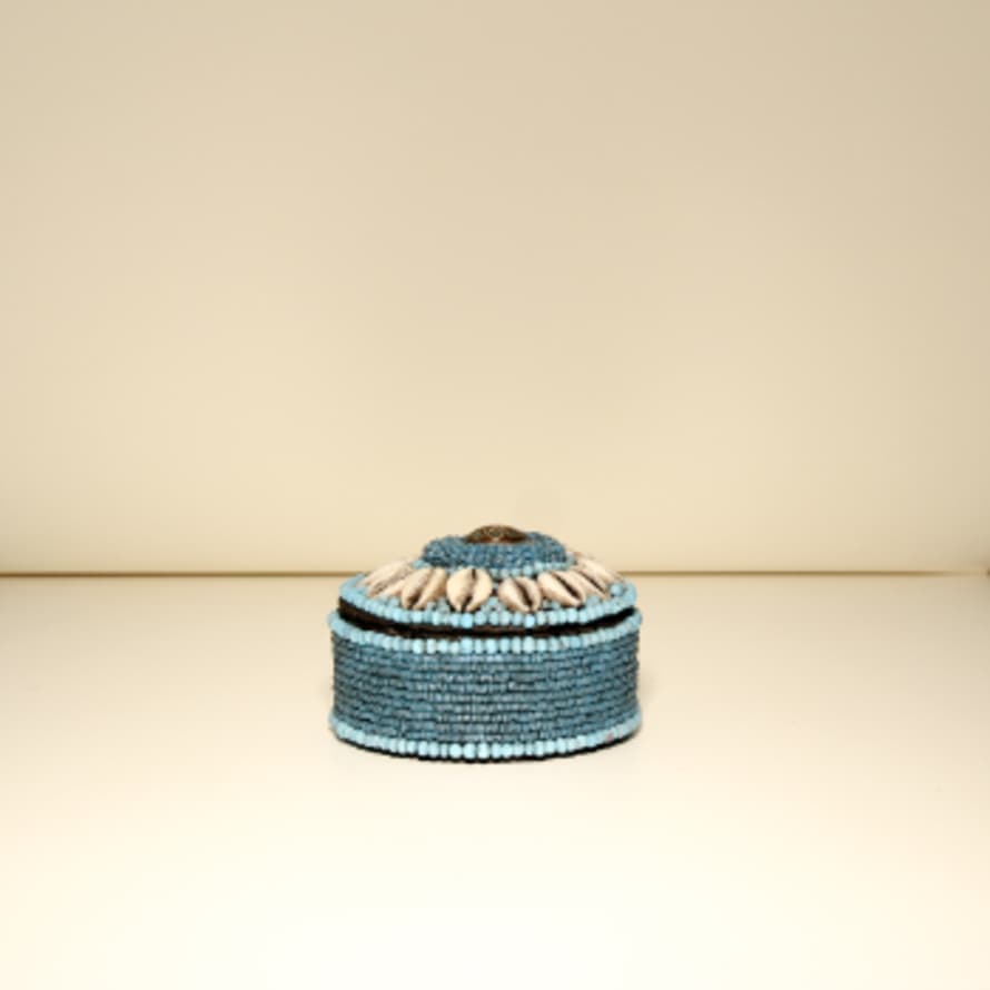 Asiatides Large Blue Trinket Box with Lid