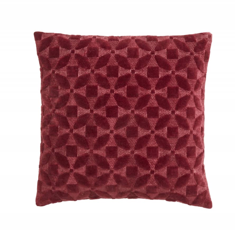 Nordal Burgundy Red Velvet Cushion