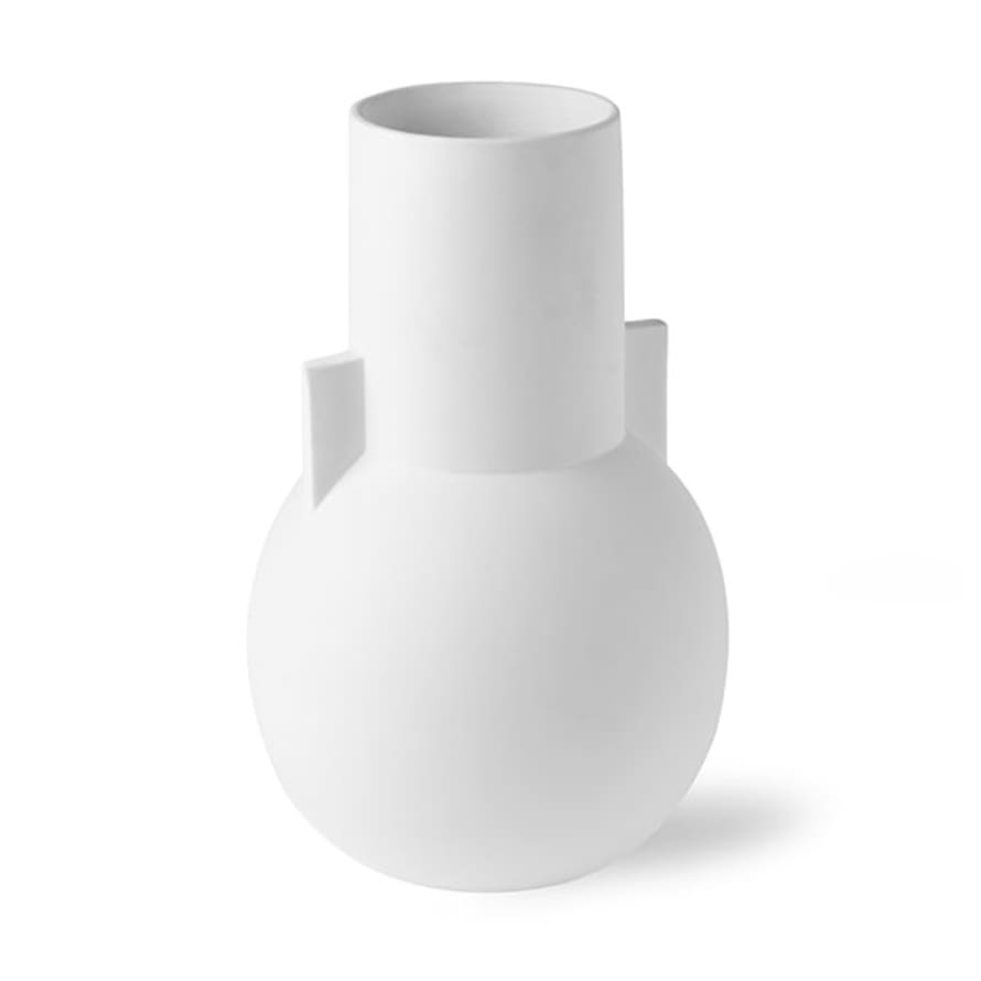 Mink Interiors Hero Modern Vase - Smooth Matt White (medium)