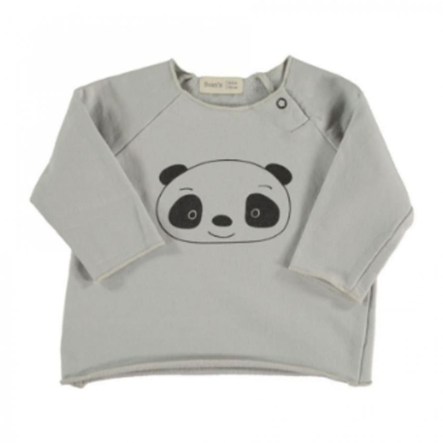 Bean's Barcelona Ecru Organic Cotton Panda T Shirt for Kids