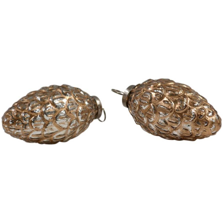 Grand Illusions Fir Cone Tree Decoration - Antique Gold (Set of 2)