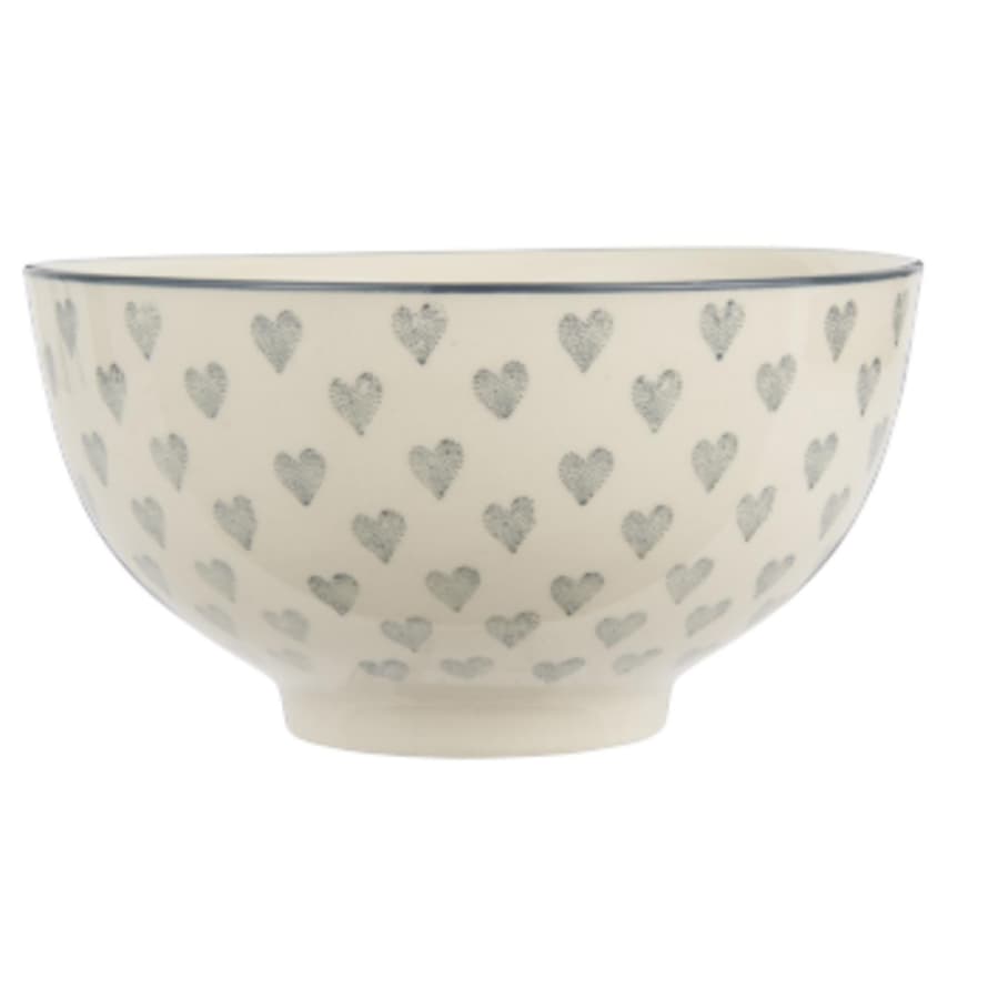 Ib Laursen Large Grey Stoneware Hearts Casablanca Bowl