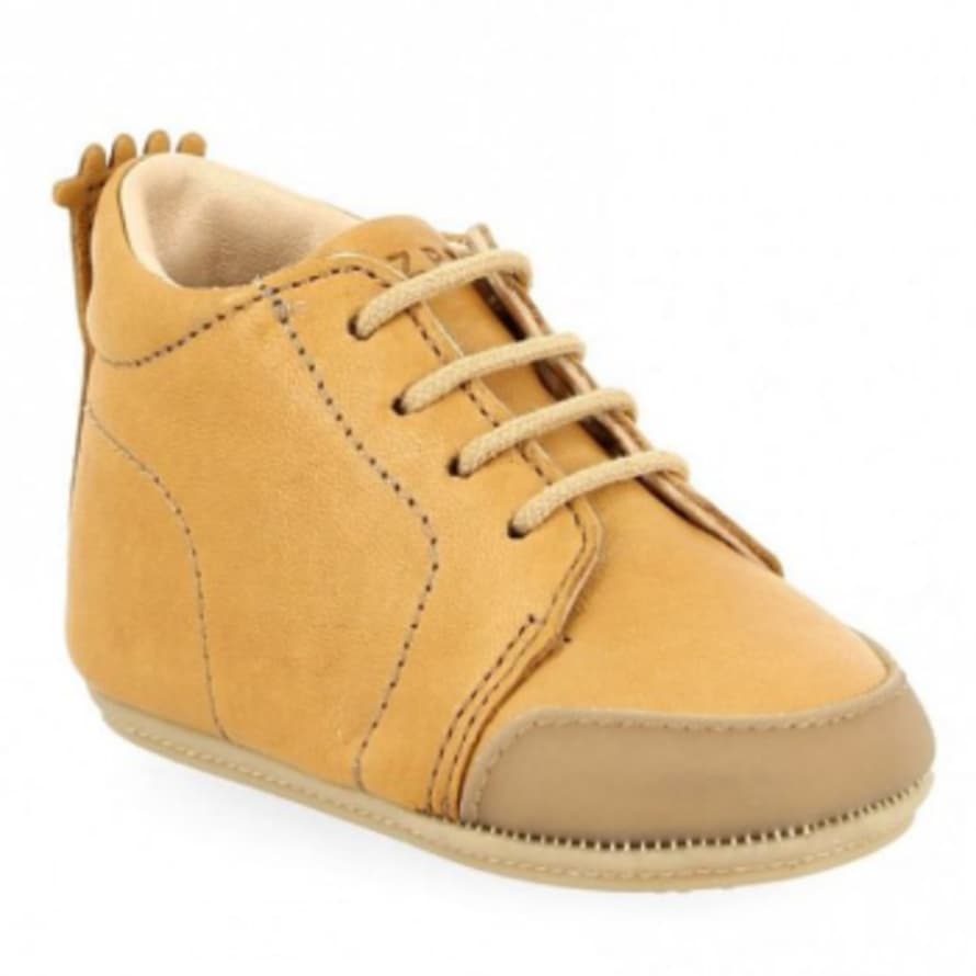 Easy Peasy Camel Leather Pre Walk Shoes for Children