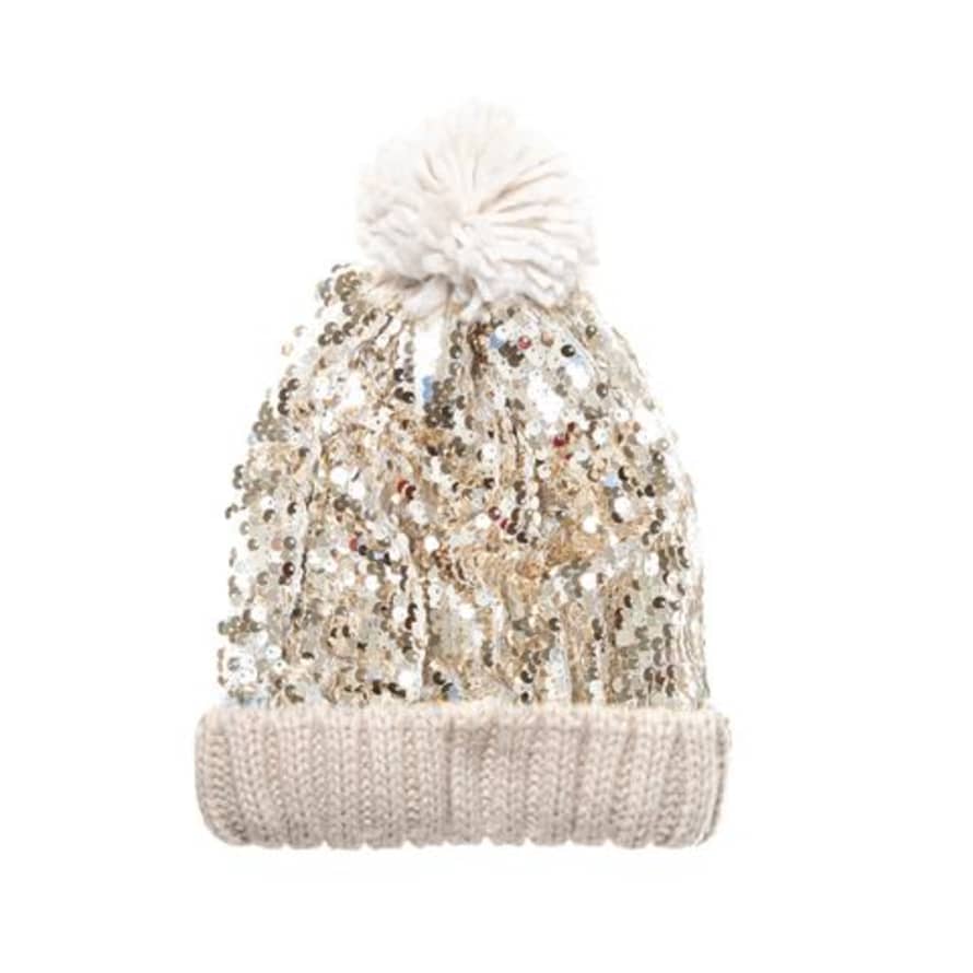 Rockahula SUPER SEQUIN BOBBLE HAT GOLD/PINK