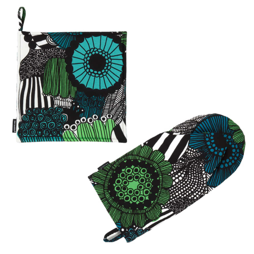 Marimekko Siirtolapuutarha Oven Mitten and Pot Holder - Set of 2