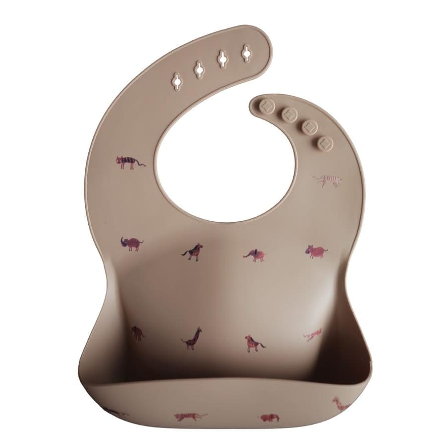 Mushie Tan Silicone Safari Bib