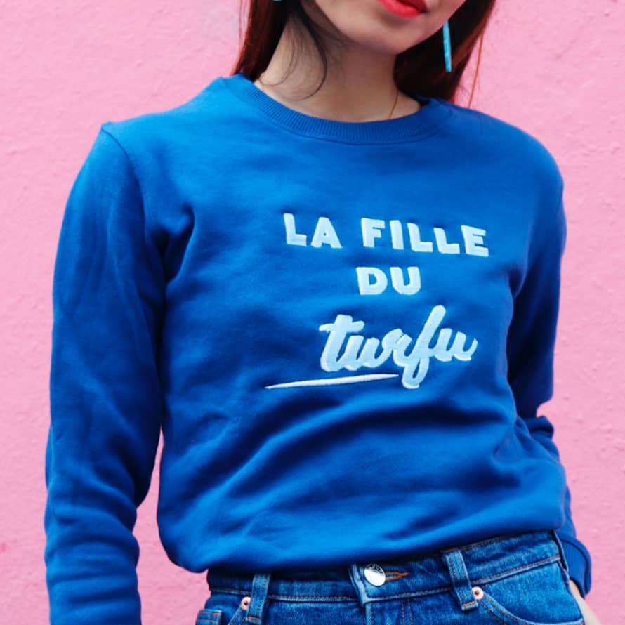 sept cinq Blue Cotton Turfu Sweatshirt