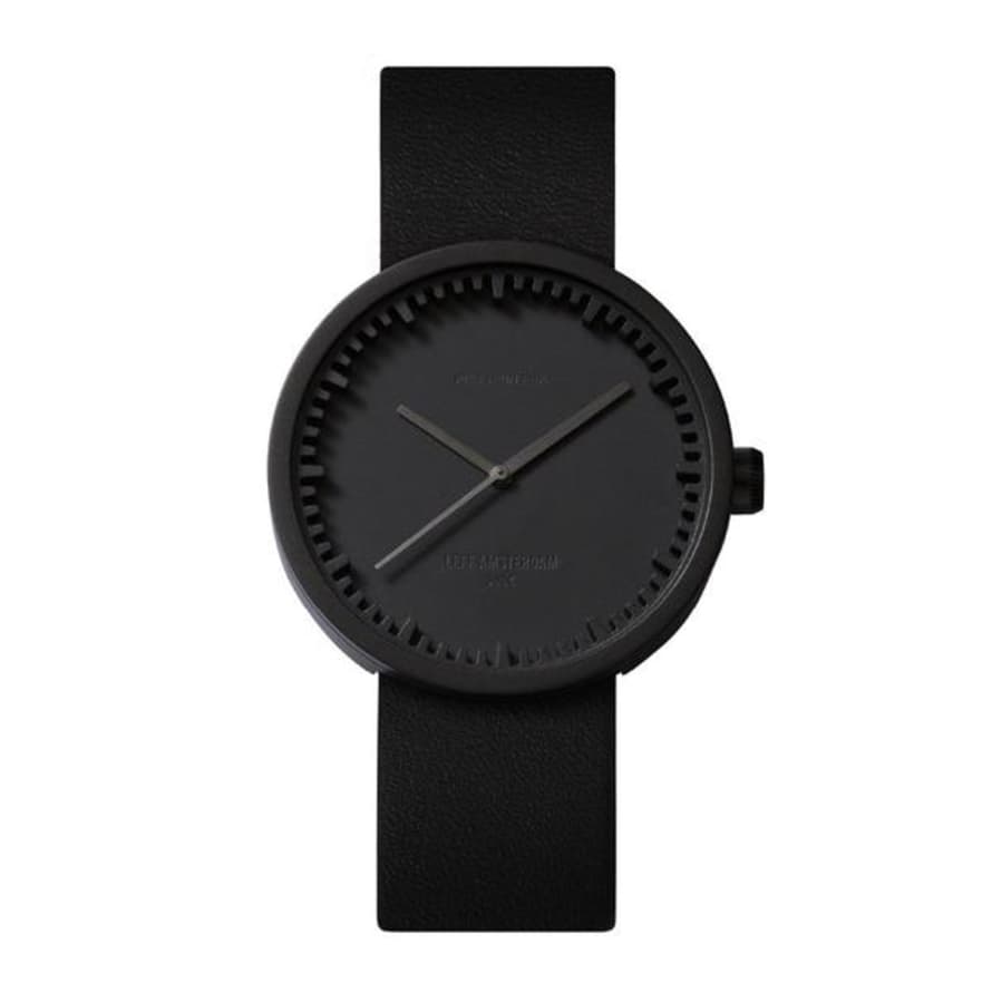 Leff Amsterdam Tube Watch D 38 Black Black Leather Strap 38 Mm