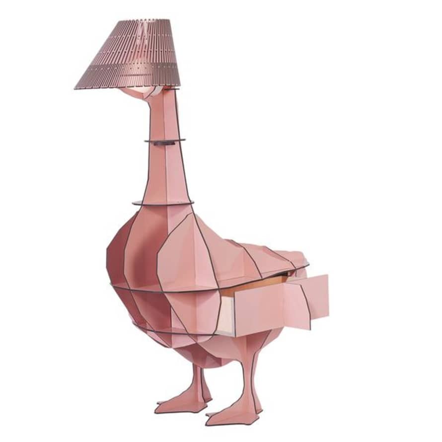 Ibride Junon Illuminated Goose Bedside Table Pink