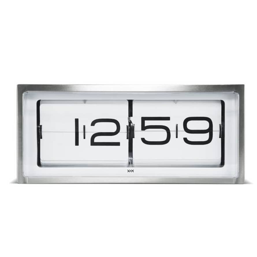 Leff Amsterdam Brick Clock Steel White