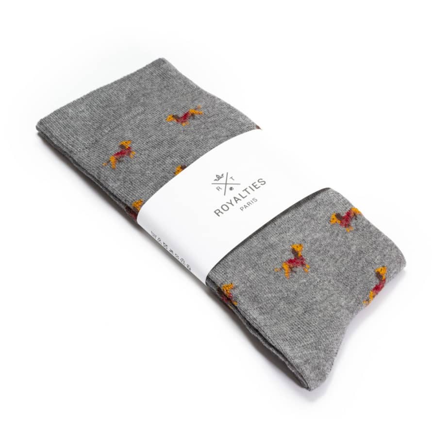 Royalties Gray Cotton Sherlock Socks