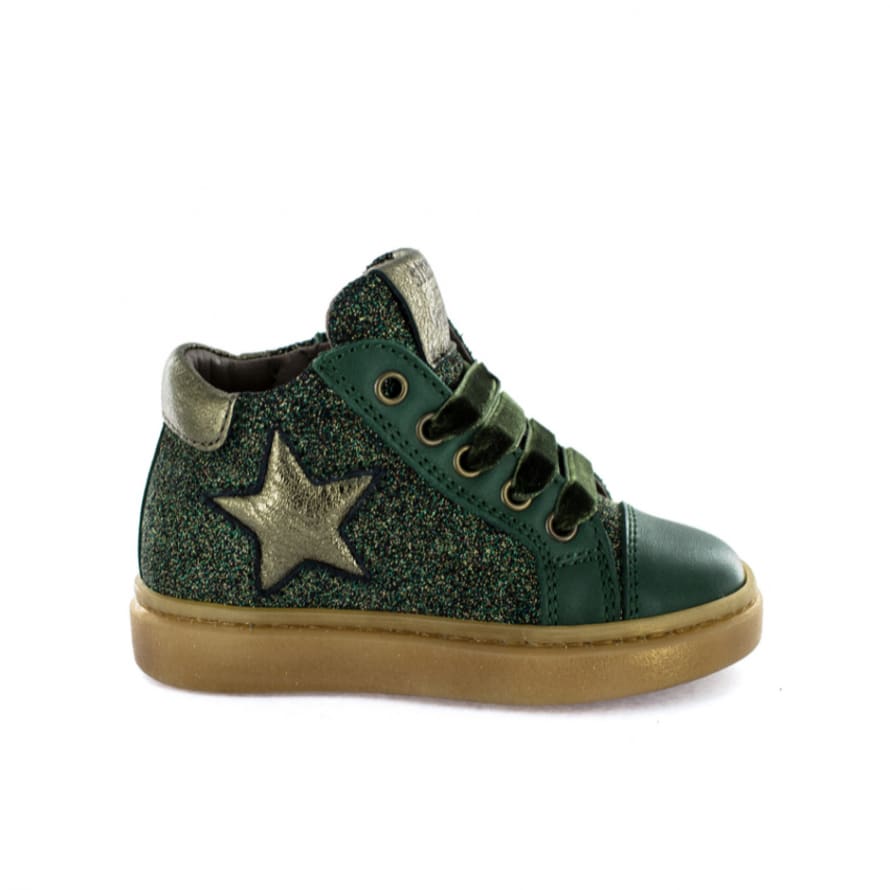 Stones and Bones Size 22-23 Green Leather Glitter Girls Shoes