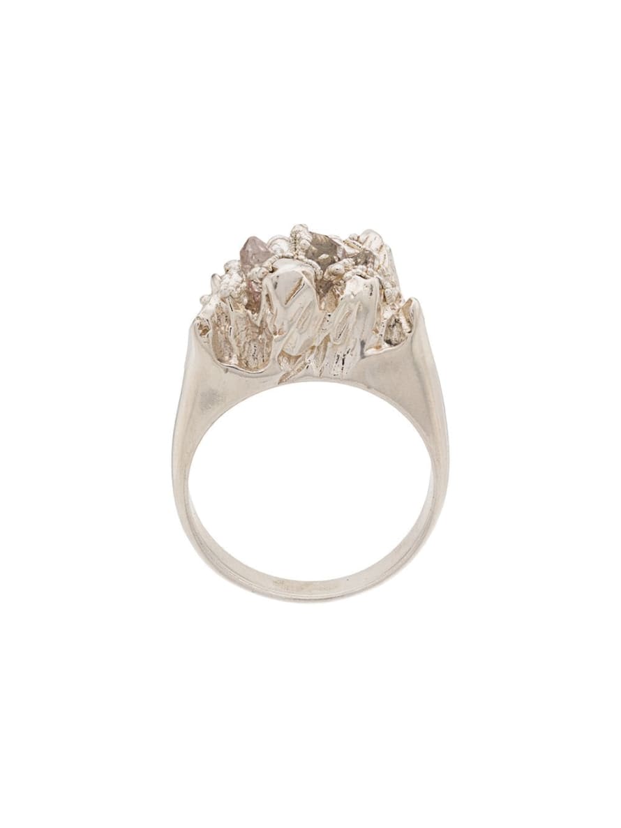 Niza Huang Under Earth Half Texture ring - Silver