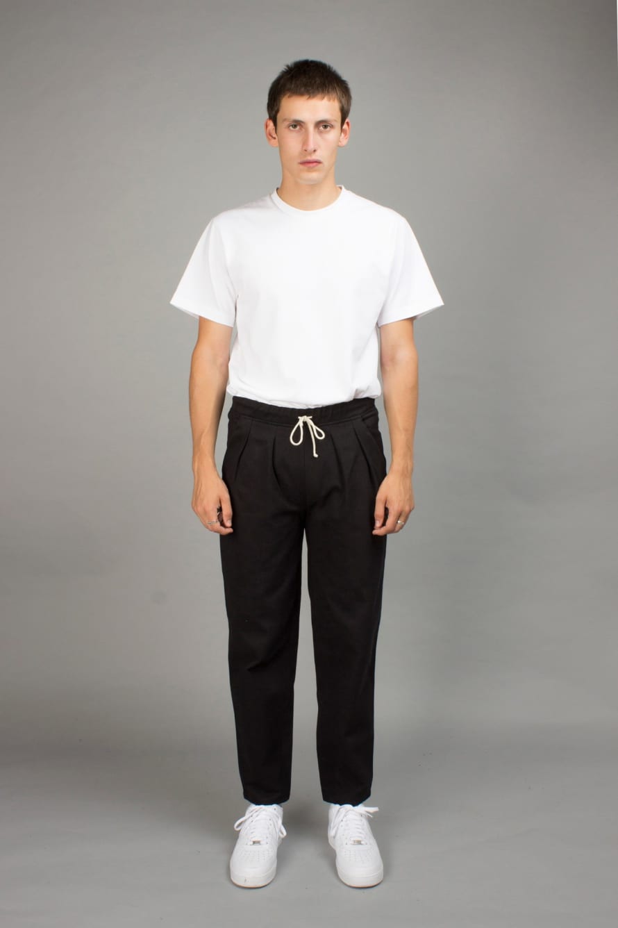 North Hill Paris Black Cotton Carrot Pant