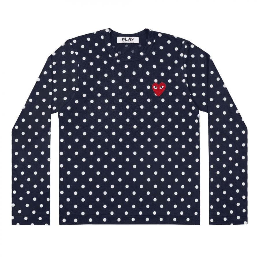 Comme Des Garcons Play Comme des Garçons Polka Dot T-Shirt (Navy/White) P1T166