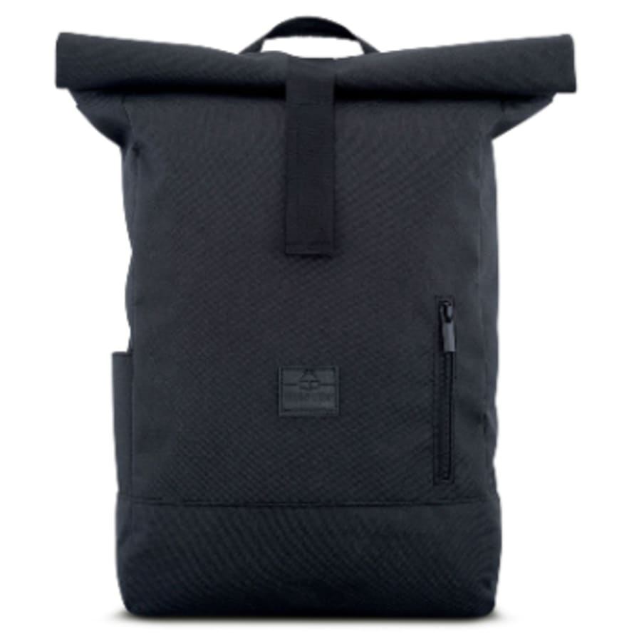 Johnny Urban Black Polyester Aaron Rolltop Backpack