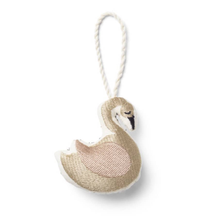 Ferm Living Copenhagen Embroidered Ornament Swan