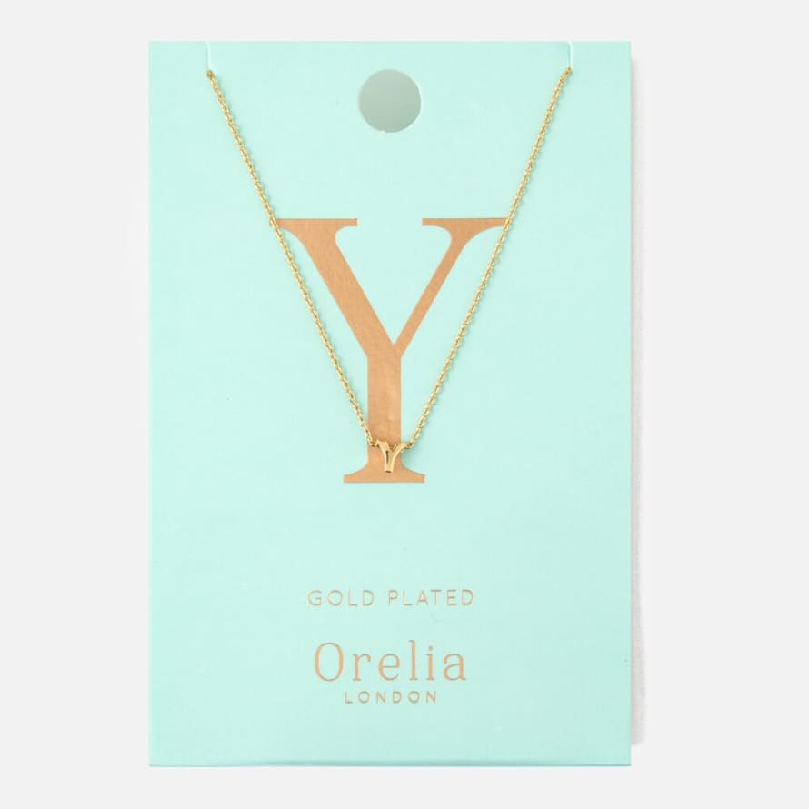 Orelia GOLD/SILVER PLATED INITIAL NECKLACE Y