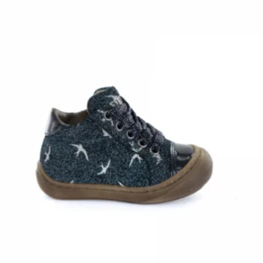 Stones and Bones Navy Leather Swallows Children Shoes