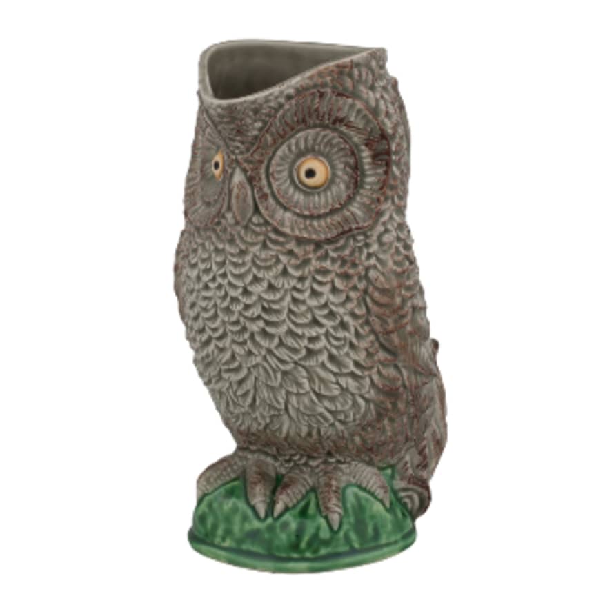 Bordallo Pinheiro Earthenware Owl Pitcher 1.3 litres - handpainted 