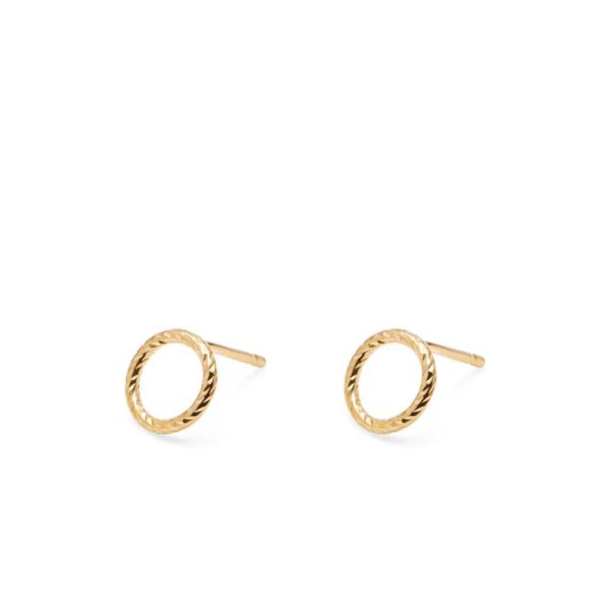 MYIA Gold Plated Diamond Circle Stud Earrings