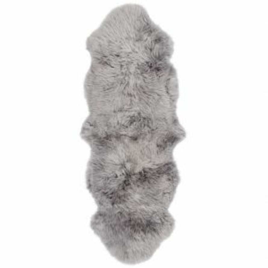 Hanlin Ltd Silky Double Sheepskin Rug Light Grey