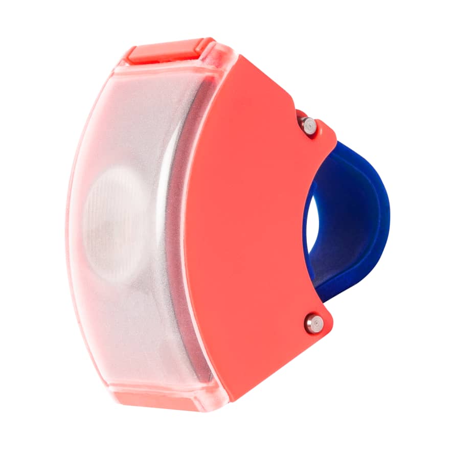 Bookman  Neon Coral Pink And Dark Blue Curved Front Bike Light