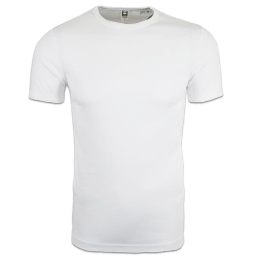 G-Star Raw Double Pack Slim Fit T Shirts White