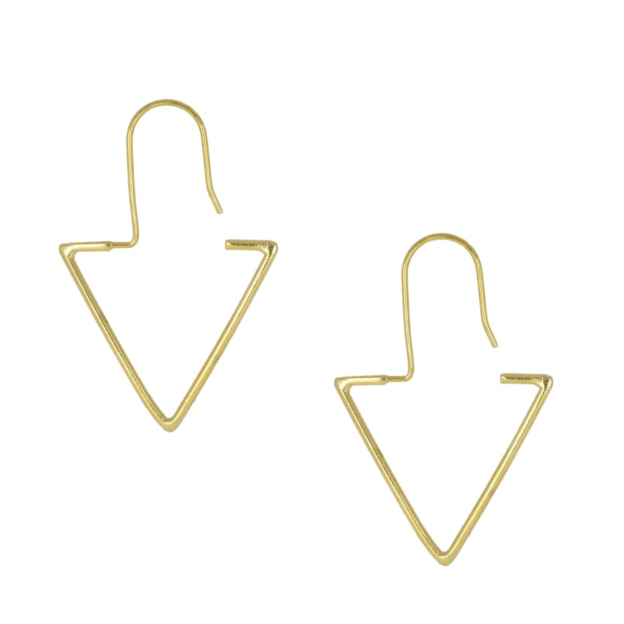 Ottoman Hands Gold Triangle Drop Earrings