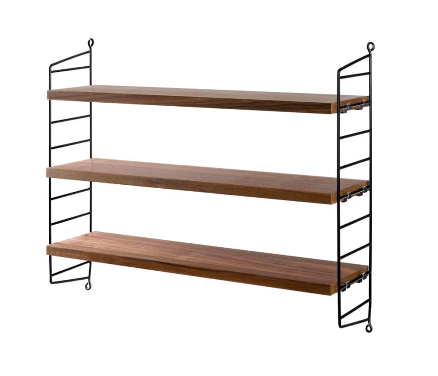 String Walnut / Black Pocket Shelving  