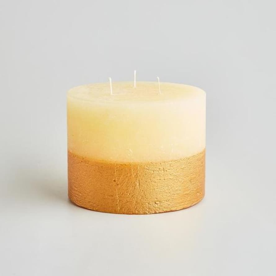 St Eval Candle Company St Eval Candle Ivory Inspiritus Gold Half Dipped Multiwick