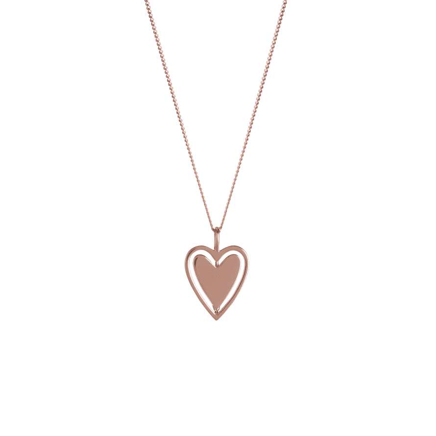 Buff Rose Gold Spinner Heart Necklace